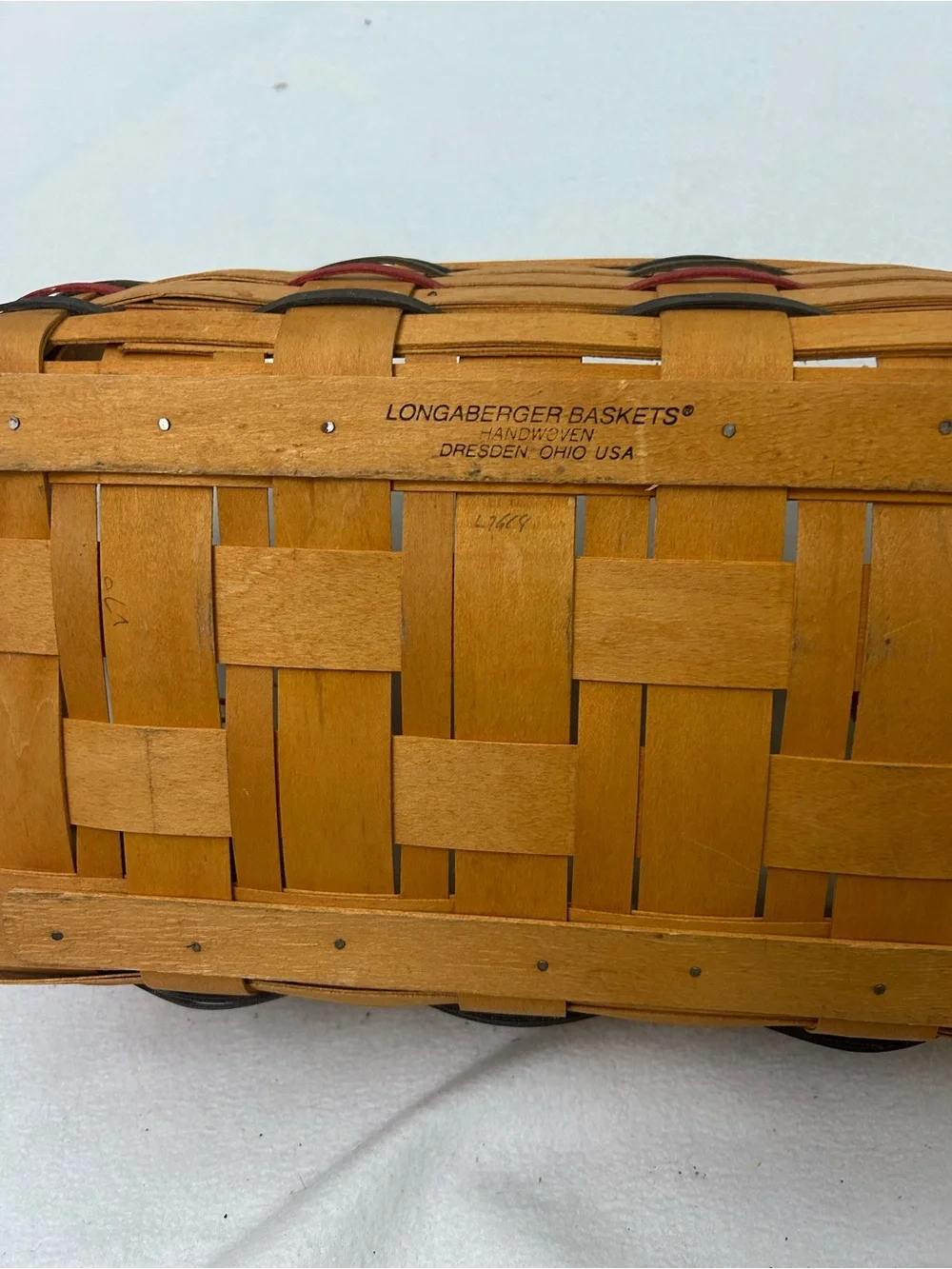 Longaberger Pantry Basket 13854 with Leather Handles